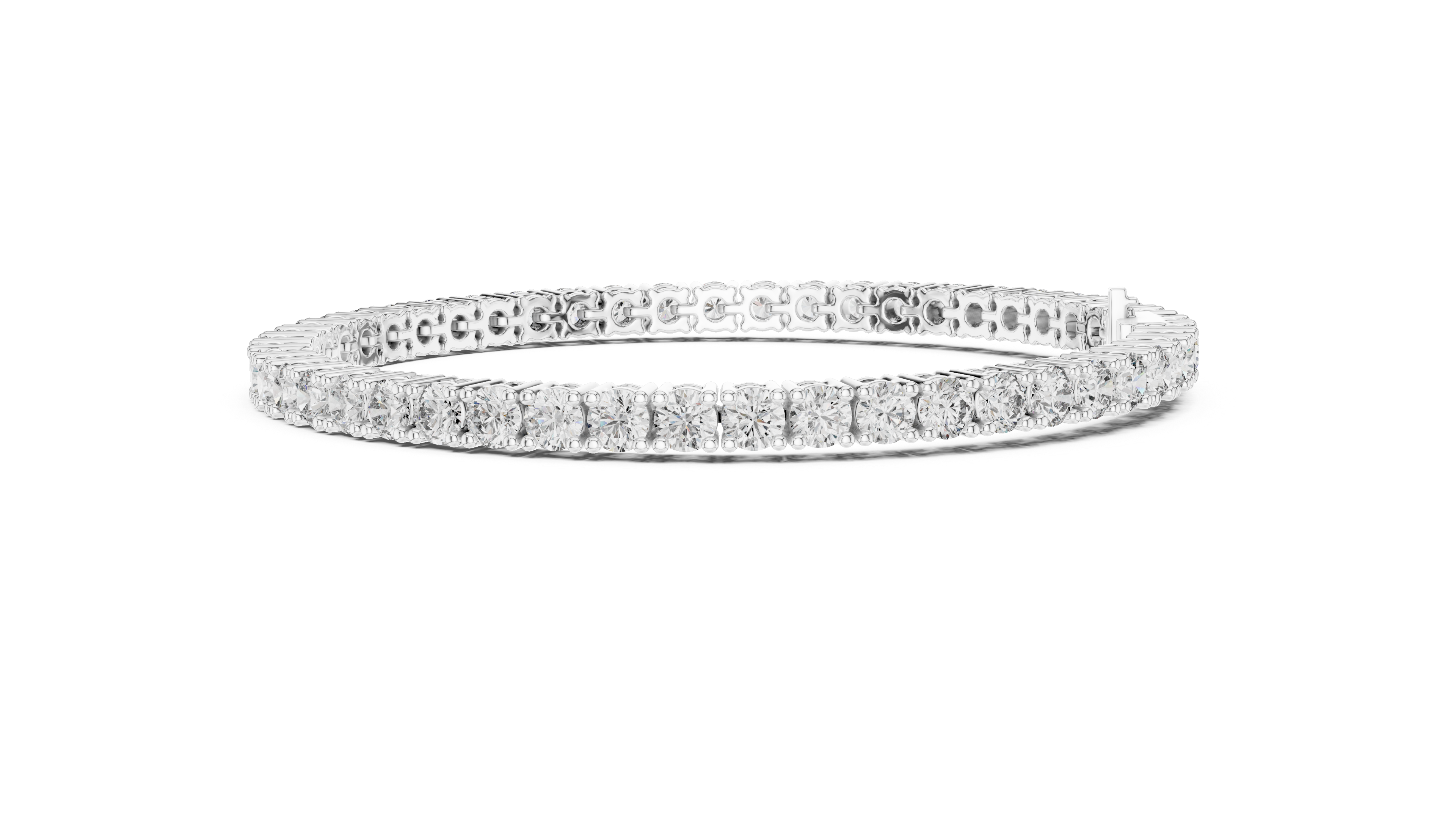 Round tennis bracelet prong setting