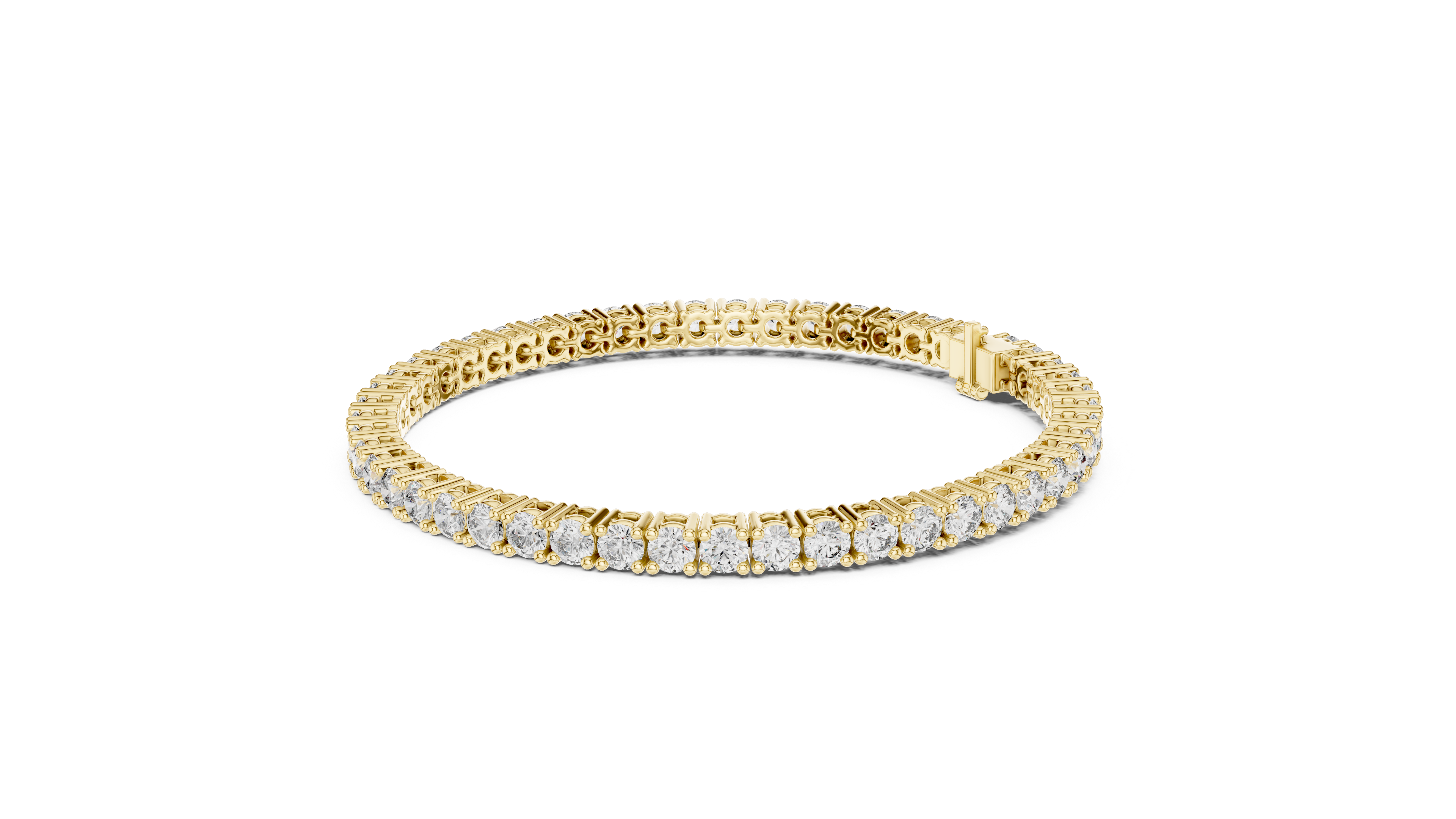 Round tennis bracelet prong setting