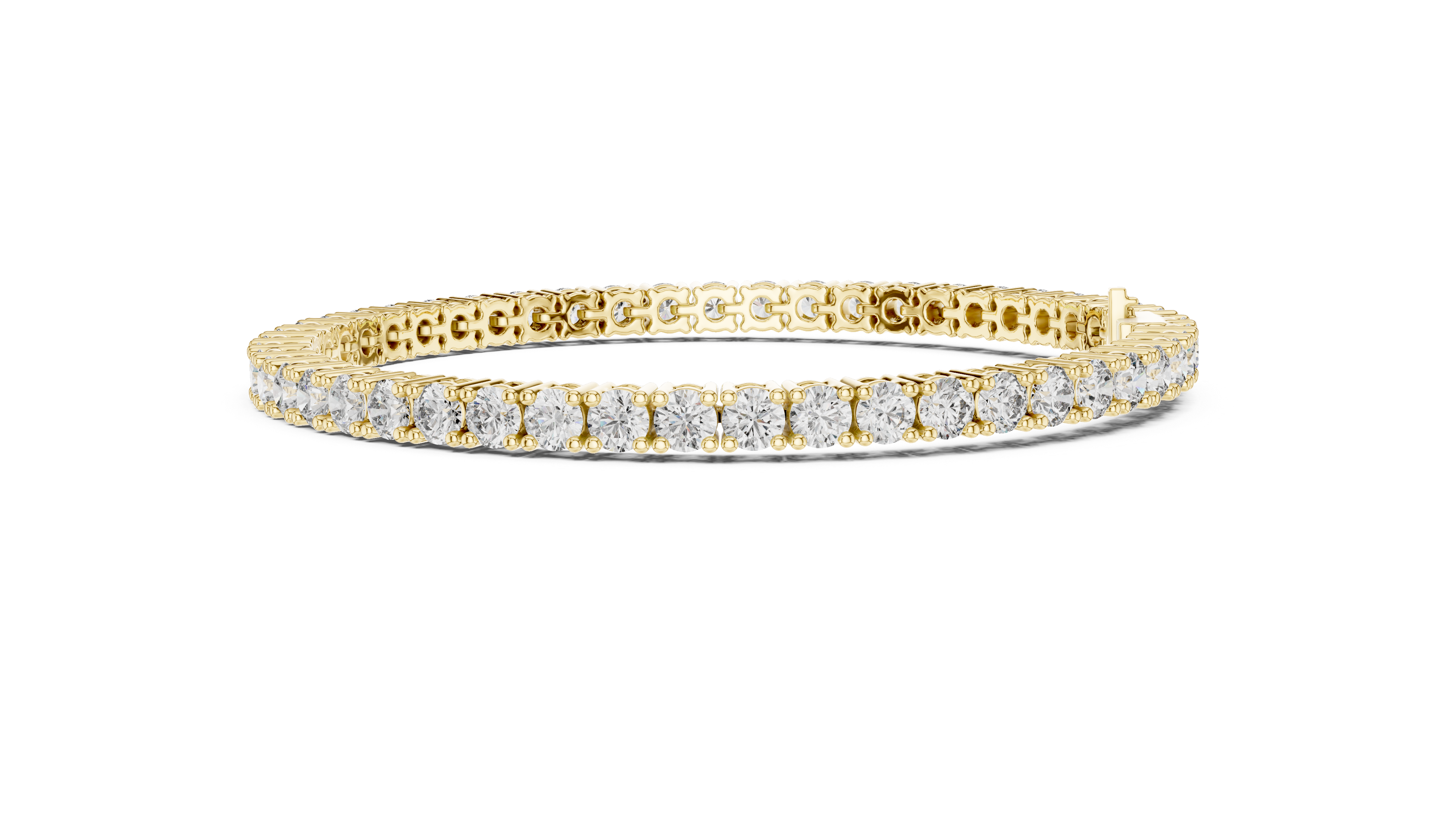 Round tennis bracelet prong setting