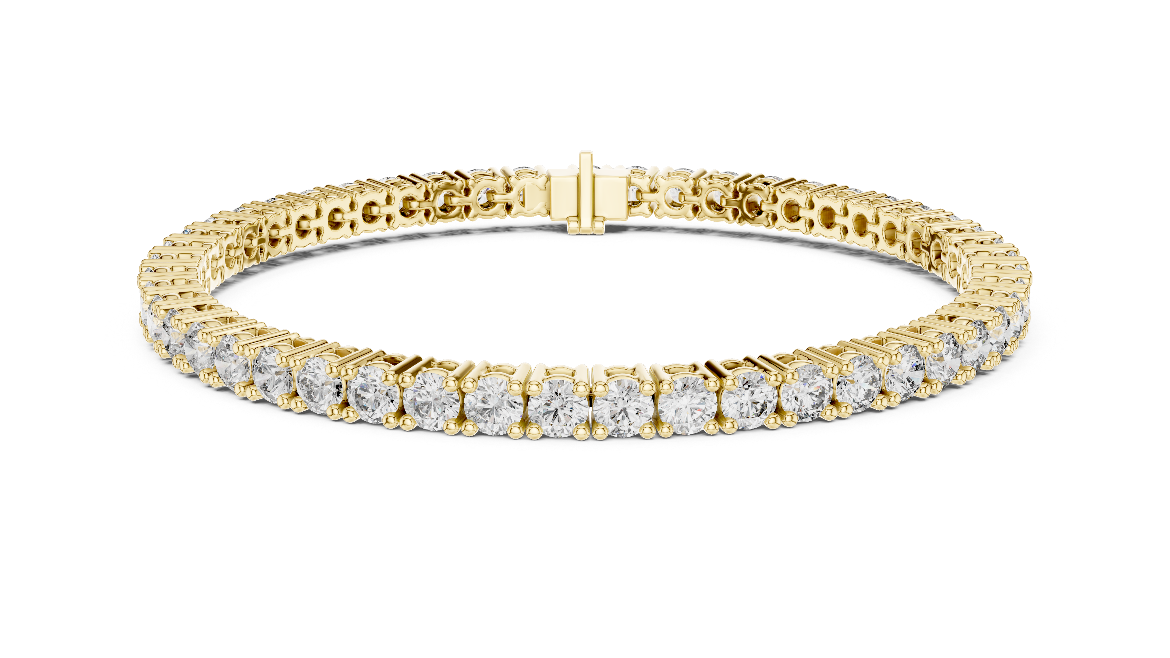 Round tennis bracelet prong setting