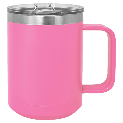 Pink Polar Camel 15 oz. Coffee Mug with Slider Lid