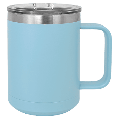 Light Blue Polar Camel 15 oz. Coffee Mug with Slider Lid