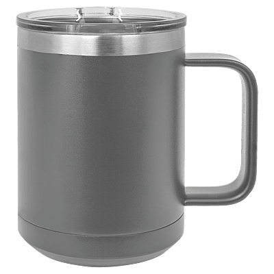 Dark Gray Polar Camel 15 oz. Coffee Mug with Slider Lid