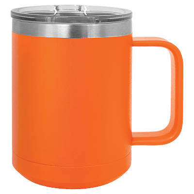Orange Polar Camel 15 oz. Coffee Mug with Slider Lid