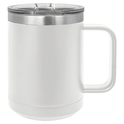 White Polar Camel 15 oz. Coffee Mug with Slider Lid