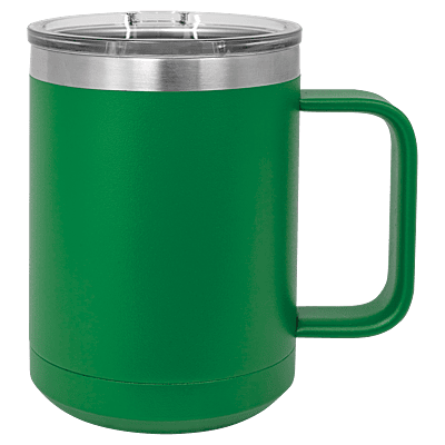 Green Polar Camel 15 oz. Coffee Mug with Slider Lid