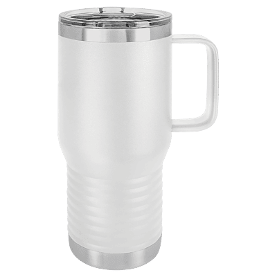 White Polar Camel 20 oz. Travel Mug with Slider Lid