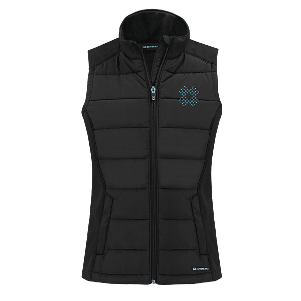 Cutter & Buck - Women's Evoke Hybrid Softshell Recycled Full Zip Vest - Black Cutter & Buck - Women's Evoke Hybrid Softshell Recycled Full Zip Vest - Black