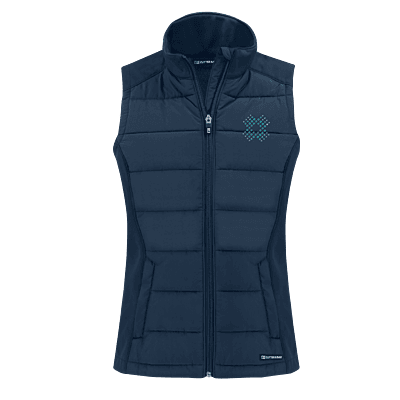 Cutter & Buck - Women's Evoke Hybrid Softshell Recycled Full Zip Vest - Navy