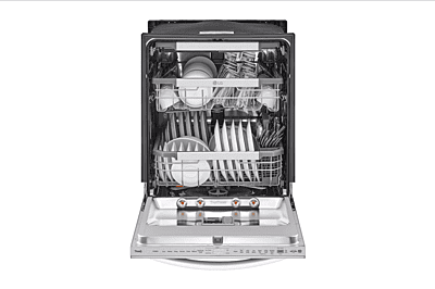 LG Dishwasher, 24 inch Exterior Width, Stainless Steel (Interior), 15 Capacity (Place Settings), Wifi Enabled, Stainless Steel colour Interior Light, Glide Rail, Dynamic Heat Dry, TrueSteam