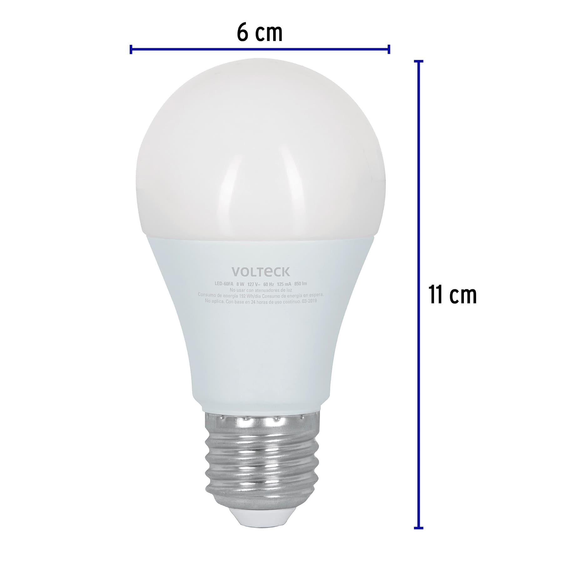 Lámpara LED tipo bulbo con 3 niveles de iluminación, blíster - 48052 - LED-60FA - Caja con 2 Pieza – Master 24