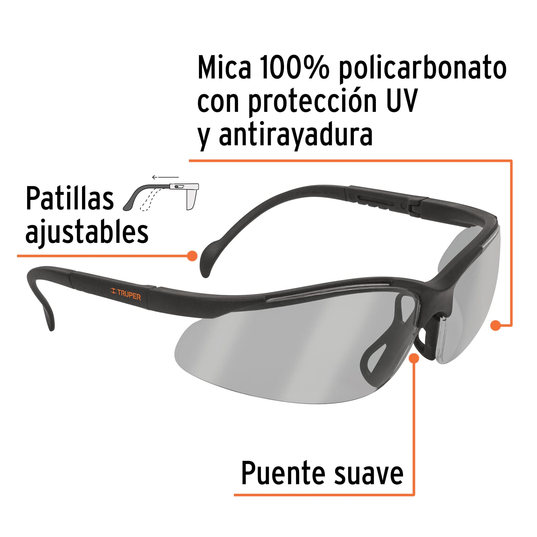 Lentes de seguridad ligeros, mica interior-exterior, Vision - LEDE-I/E / 10824