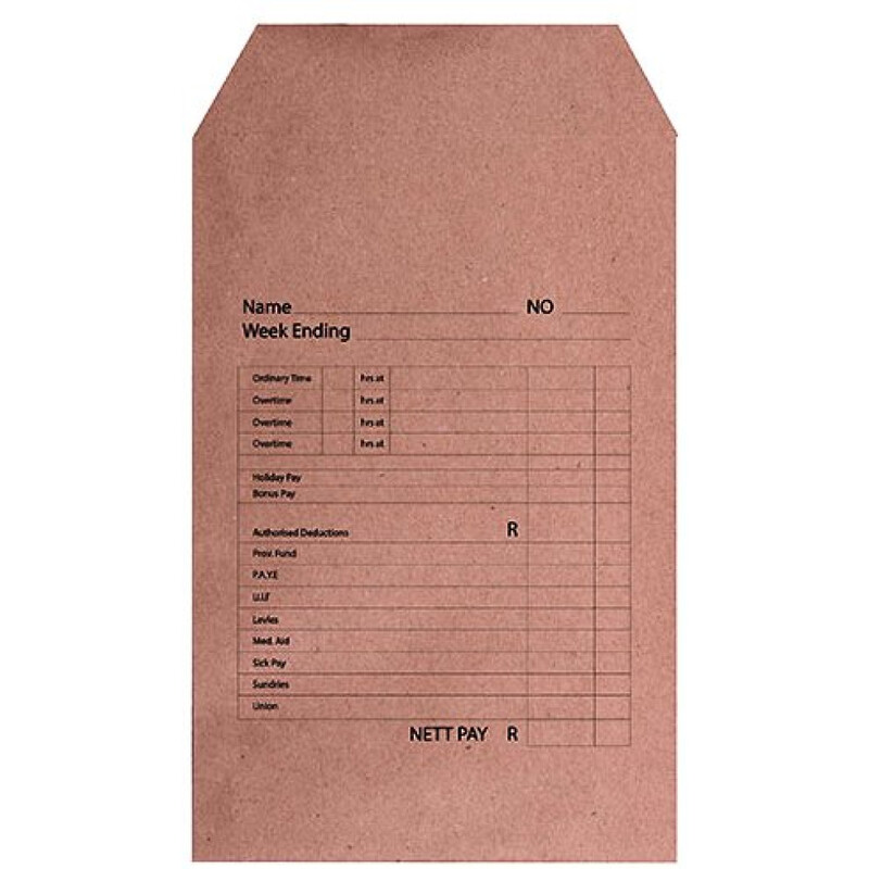 01-2421-60 - WAGE ENVELOPES PRNTED SELF SEAL PACK OF 25