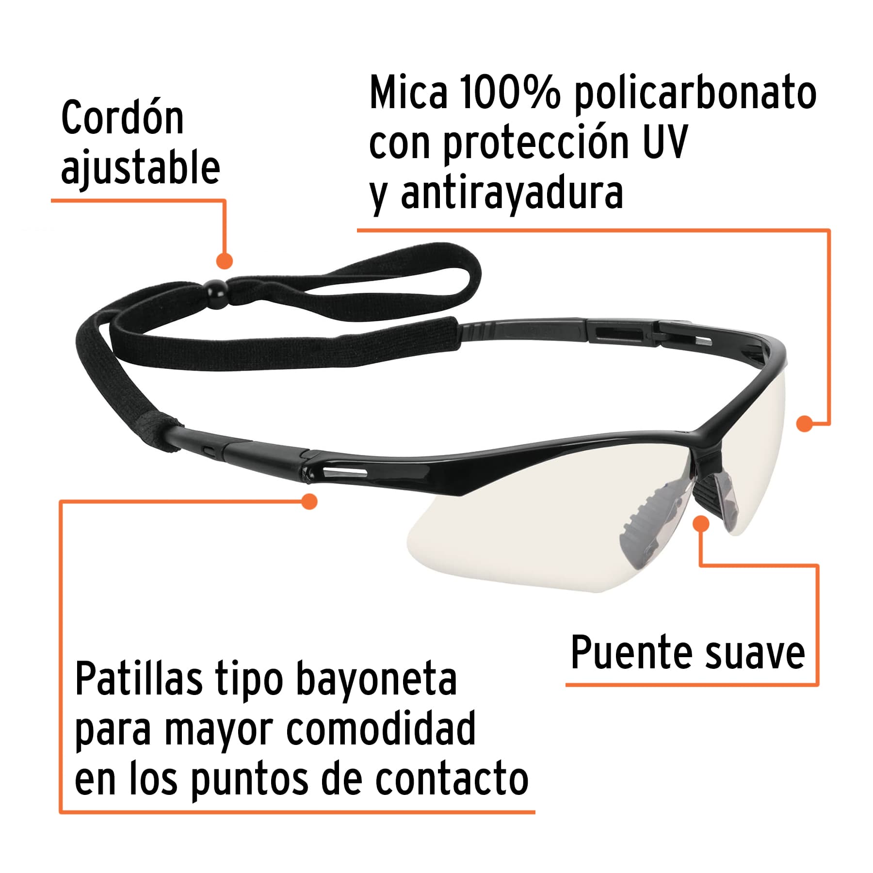 Lentes mica espejo plata con sujeta lentes, Sport - LESP-EP / 15182