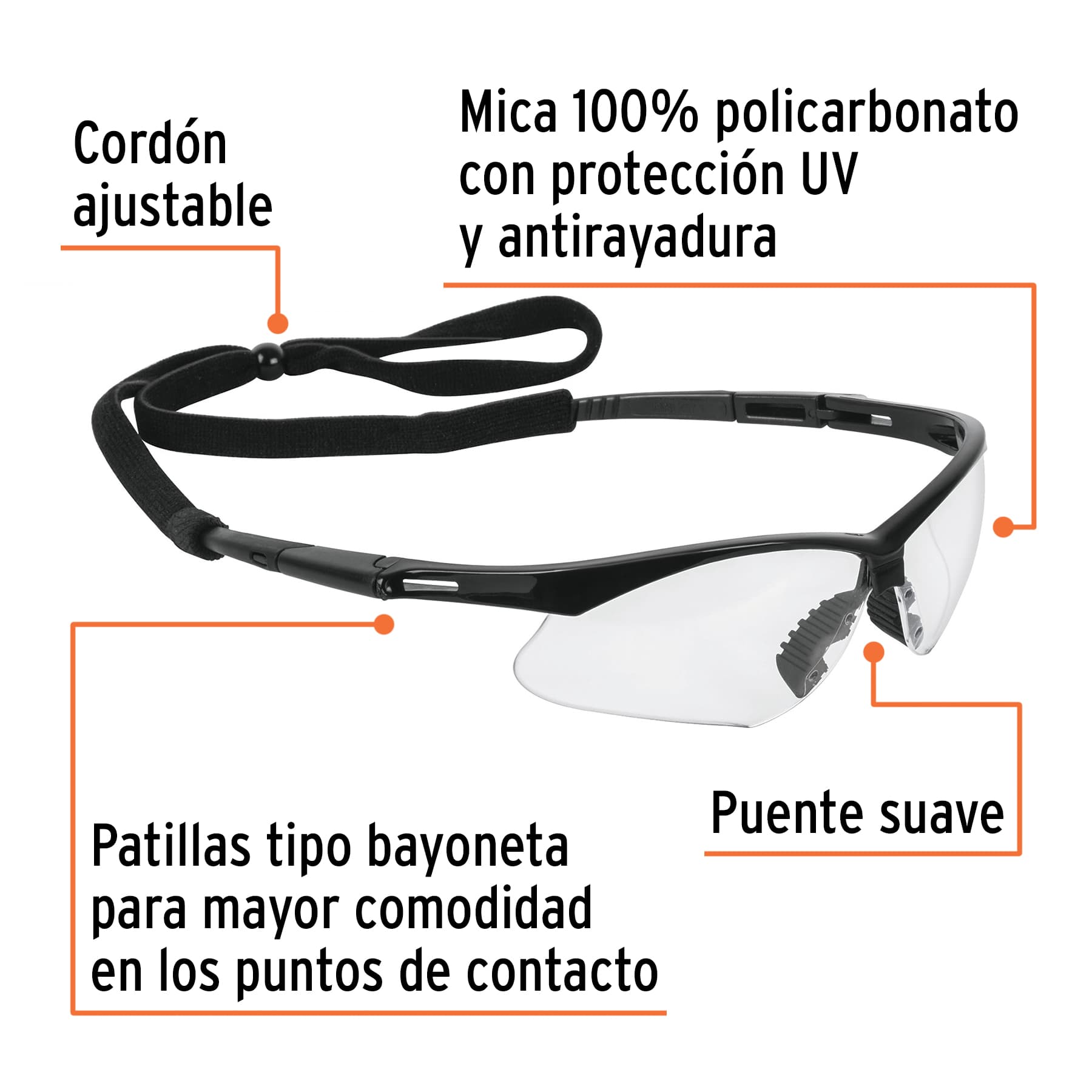 Lentes mica gris antiempaño con sujeta lentes, Sport - LESP-SN / 15172