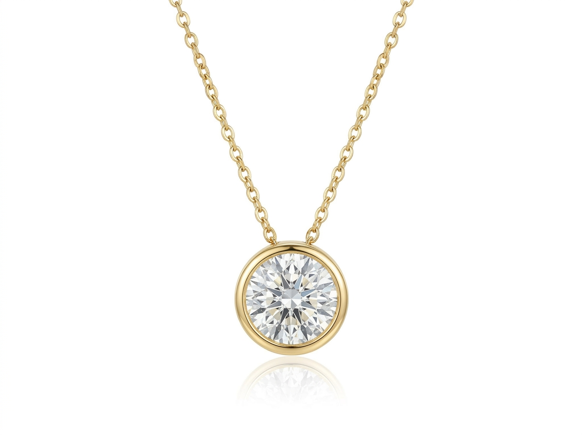 Cadenita de oro con diamante solitario grande