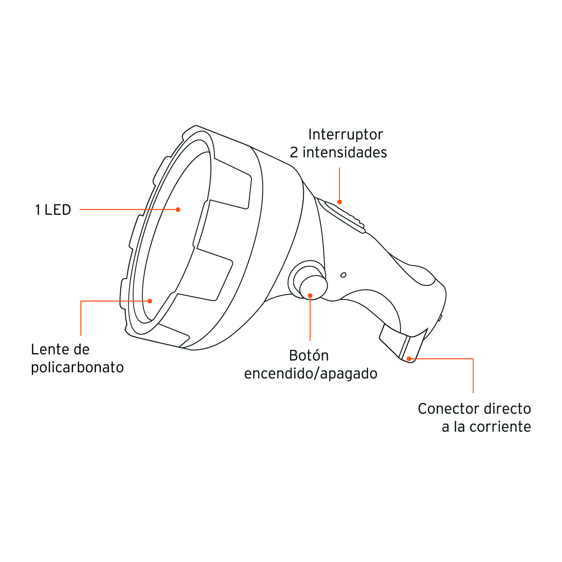 Linterna recargable de LED, 150 lúmenes - LILE-9T / 16005