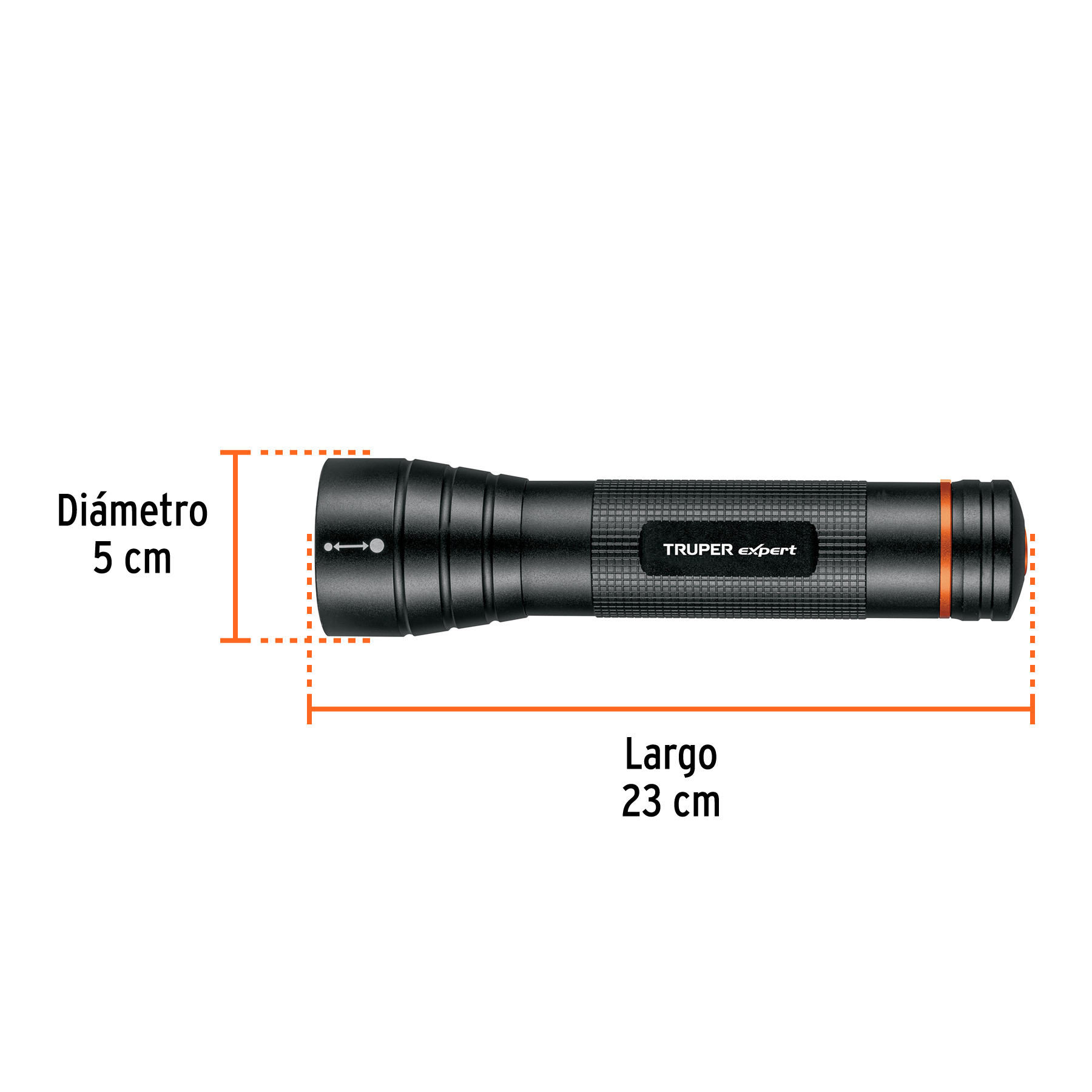 Linterna de aluminio LED Cree 500 lm con 2 pilas D, Truper-LINA-2DN / 18813