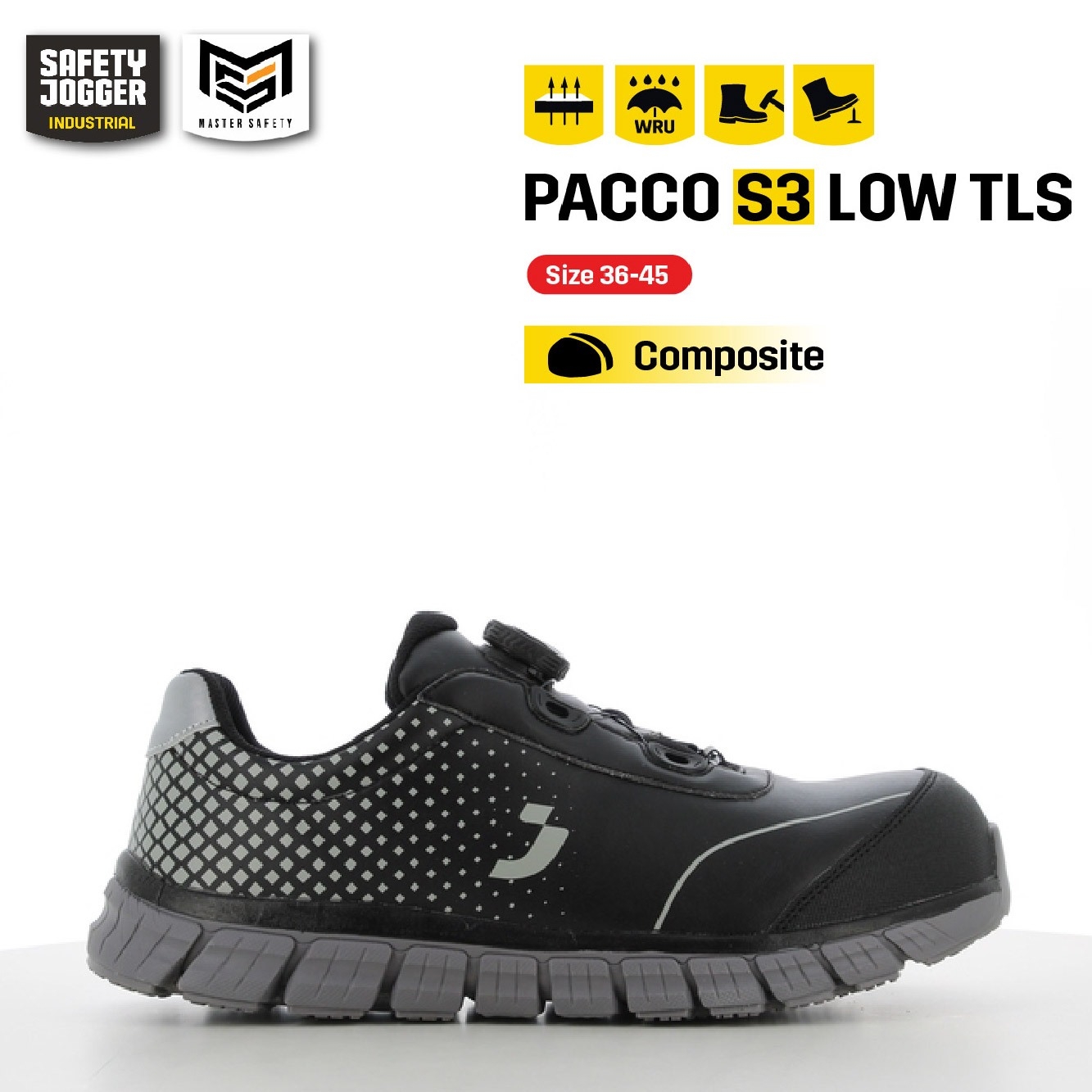 รองเท้าเซฟตี้ Safety Jogger  รุ่น PACCO รองเท้านิรภัย รองเท้าหัวเหล็ก รองเท้ากันลื่น