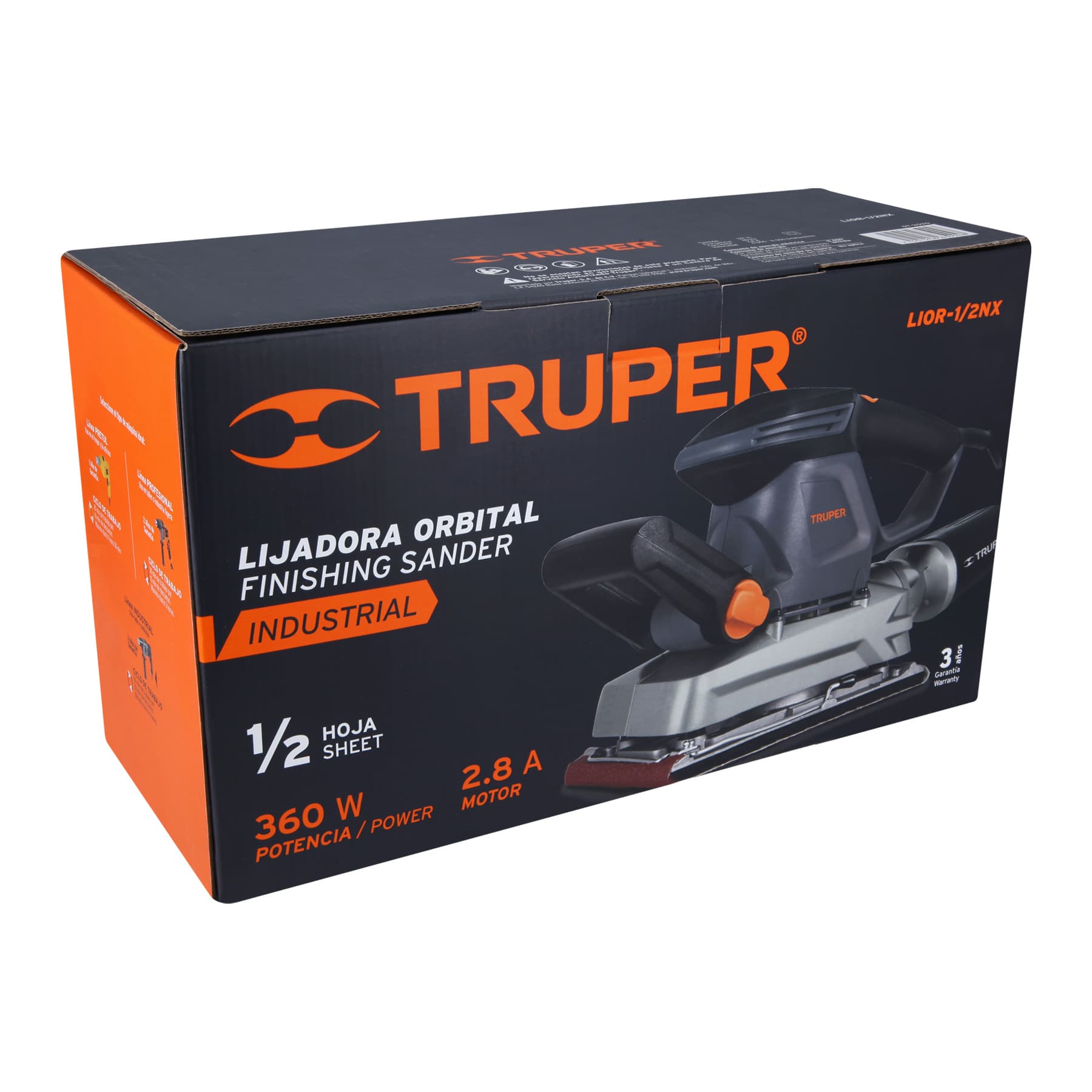 Lijadora orbital 1/2 hoja 360 W, industrial, Truper - LIOR-1/2NX / 15090