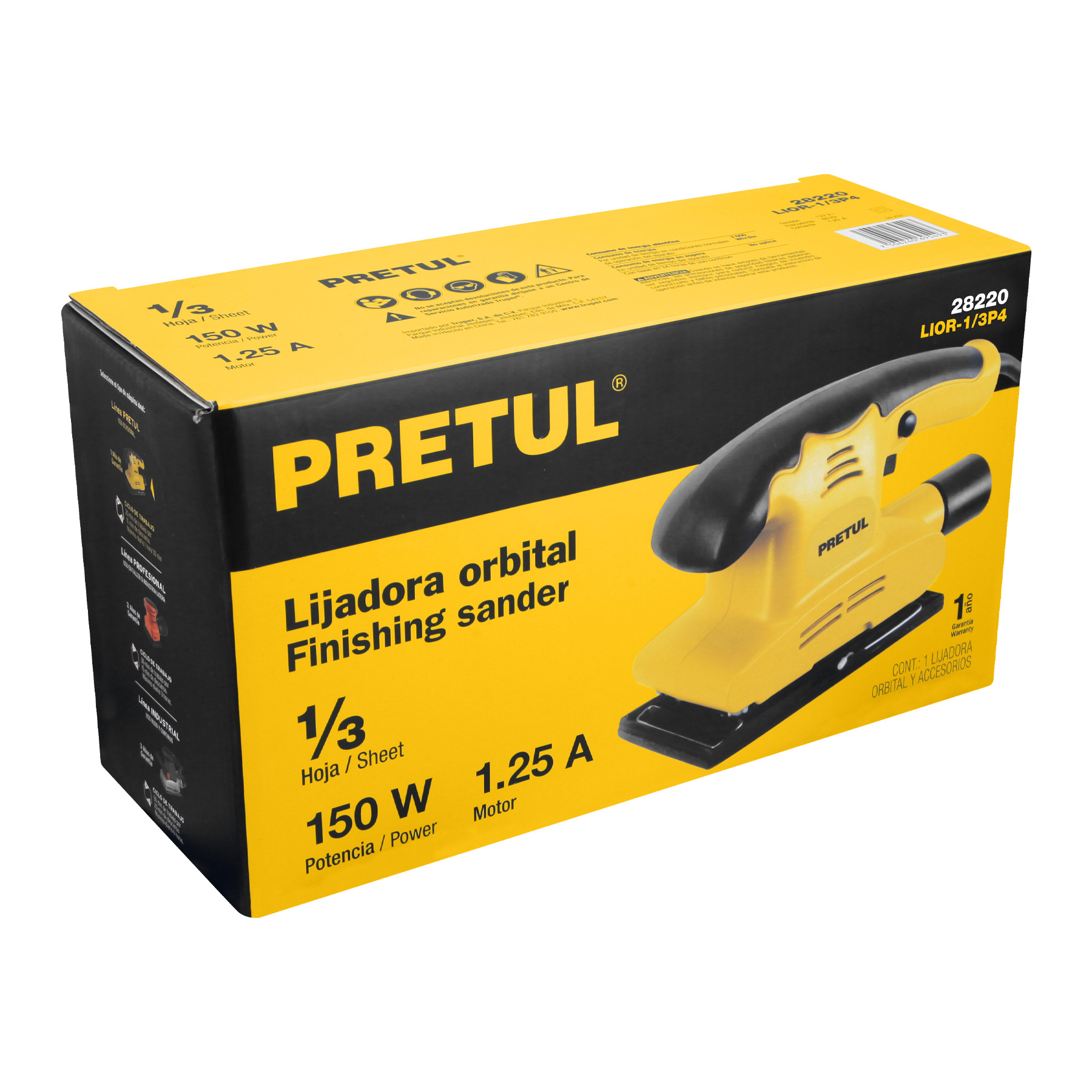 Lijadora orbital, 1/3 hoja, 150 W, Pretul - LIOR-1/3P3 / 23999