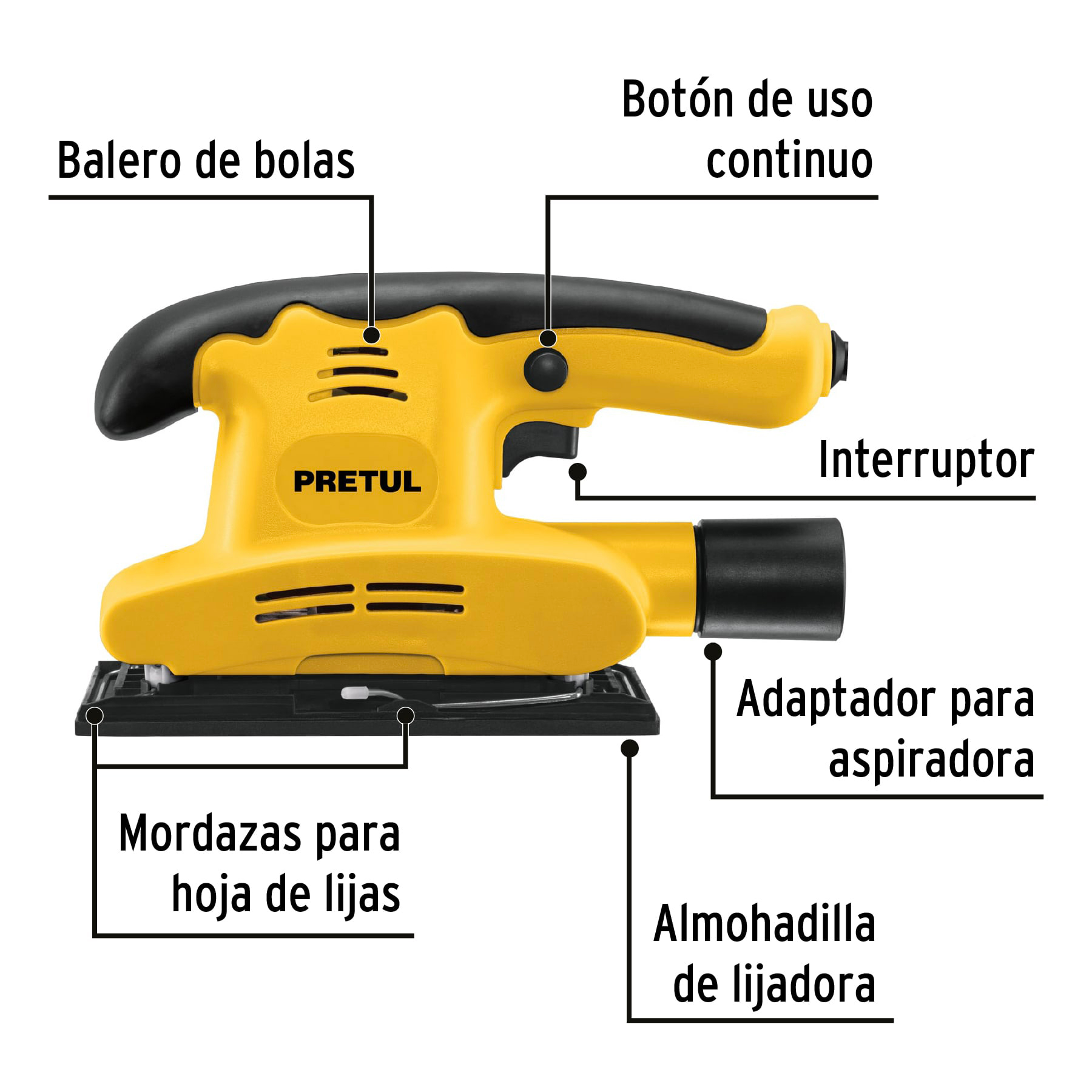 Lijadora orbital, 1/3 hoja, 150 W, Pretul - LIOR-1/3P3 / 23999