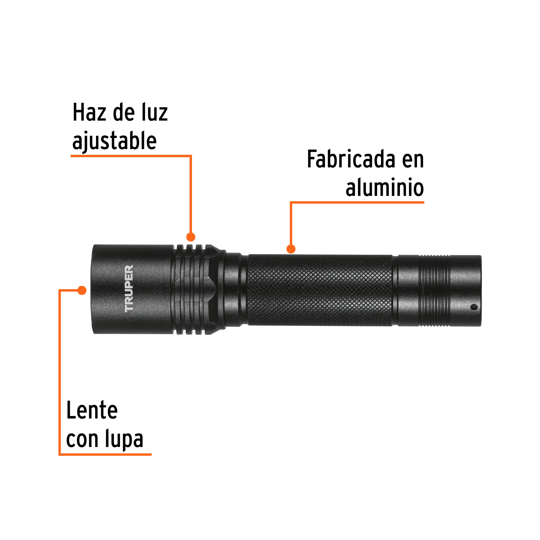 Linterna LED recargable, de aluminio, 340 lm, TRUPER-LIRA-130 / 101381