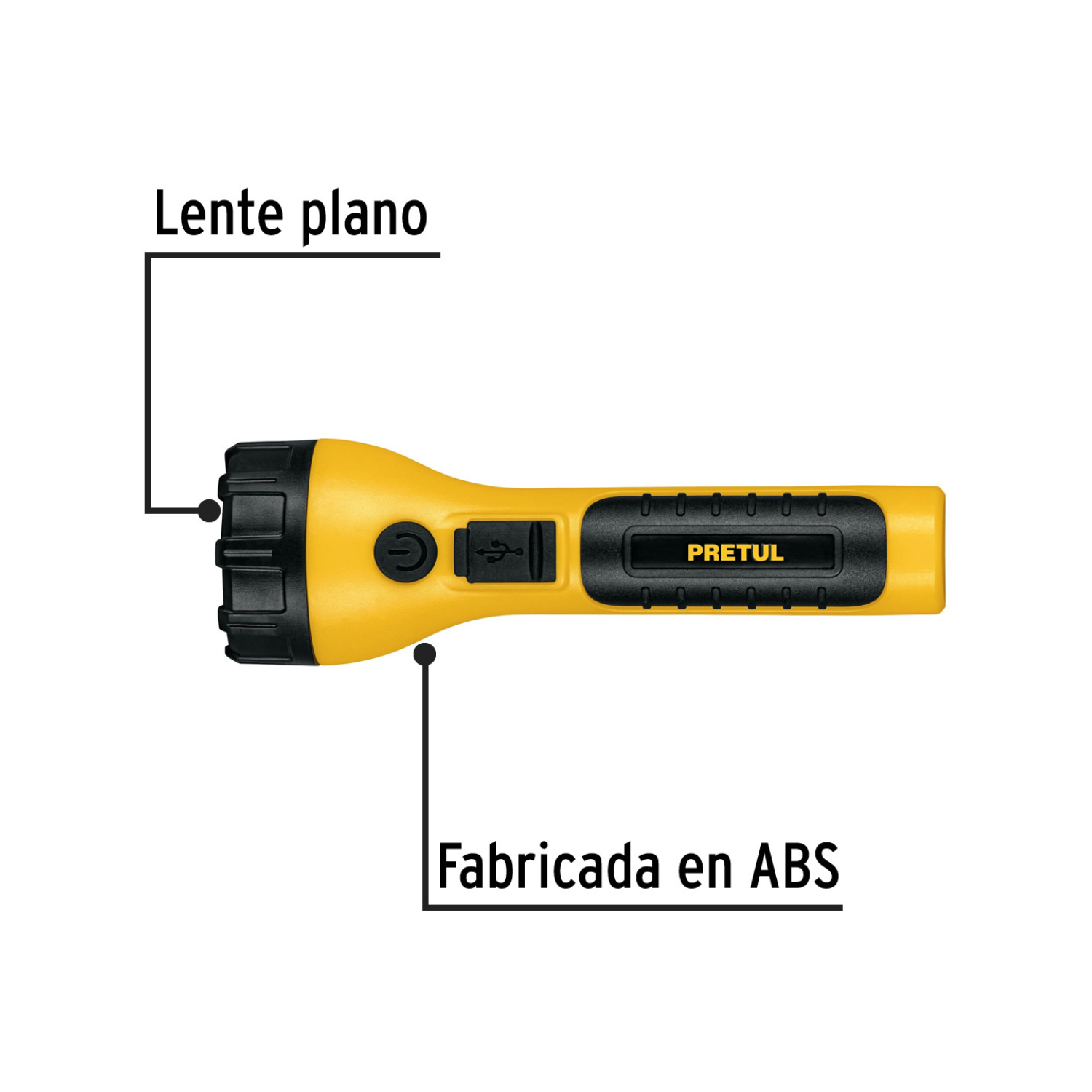 Linterna plástica de LED, 120 lm, recargable, PRETUL-LIRE-120P / 26101
