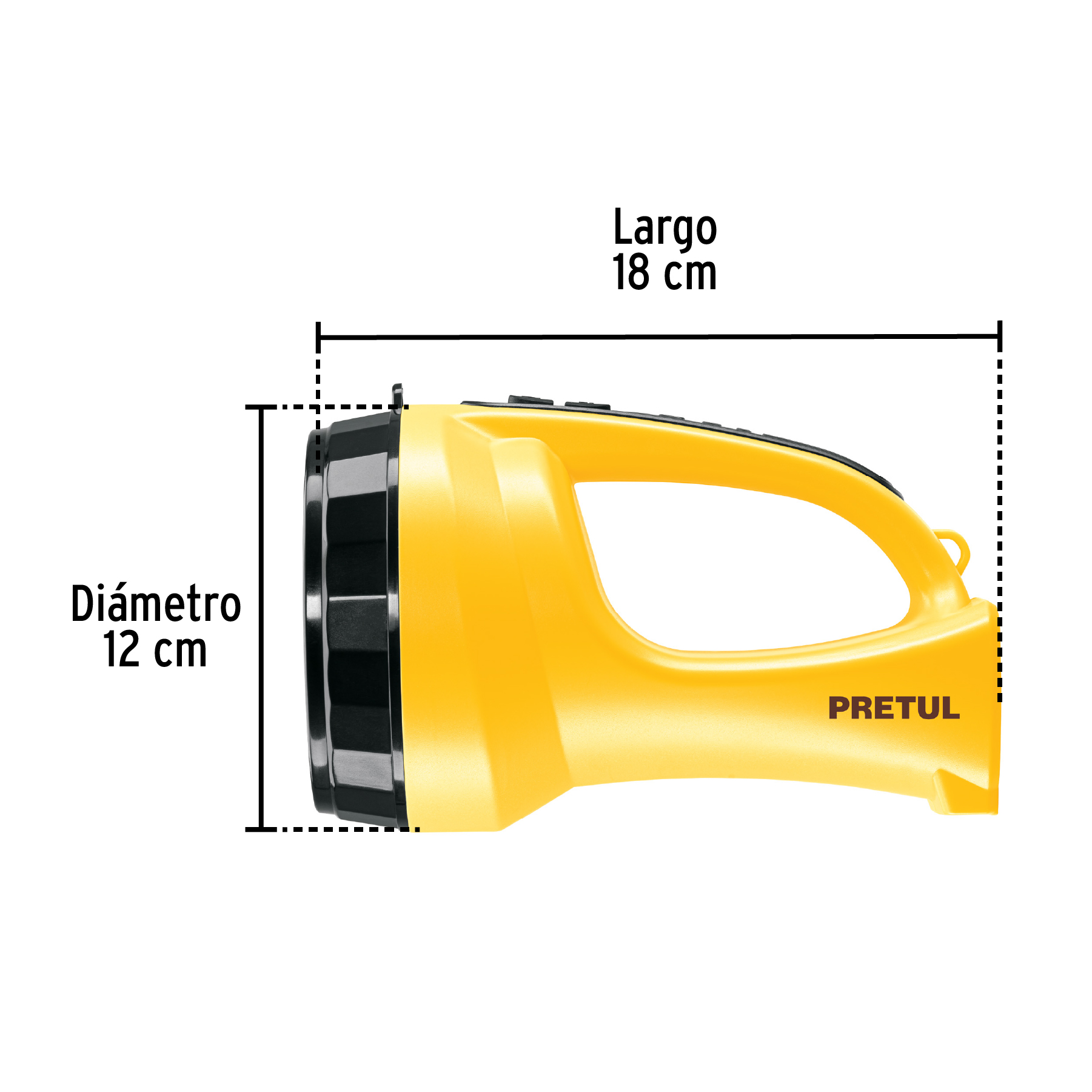 Linterna reflectora LED 260 lm, recargable, PRETUL-LIRE-145P / 24091
