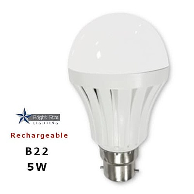 Bright Star 5W A60 Emergency Rechargeable Bulb, B22 Lampholder