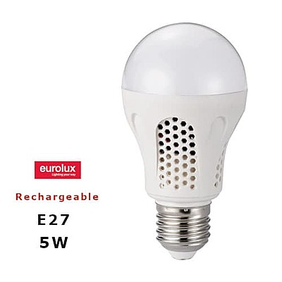 Rechargeable 5W E27 LED Lamp Warm White
