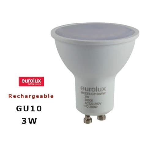 Rechargeable LED Lamp GU10 3w Warm White Rechargeable LED Lamp GU10 3w Warm White
