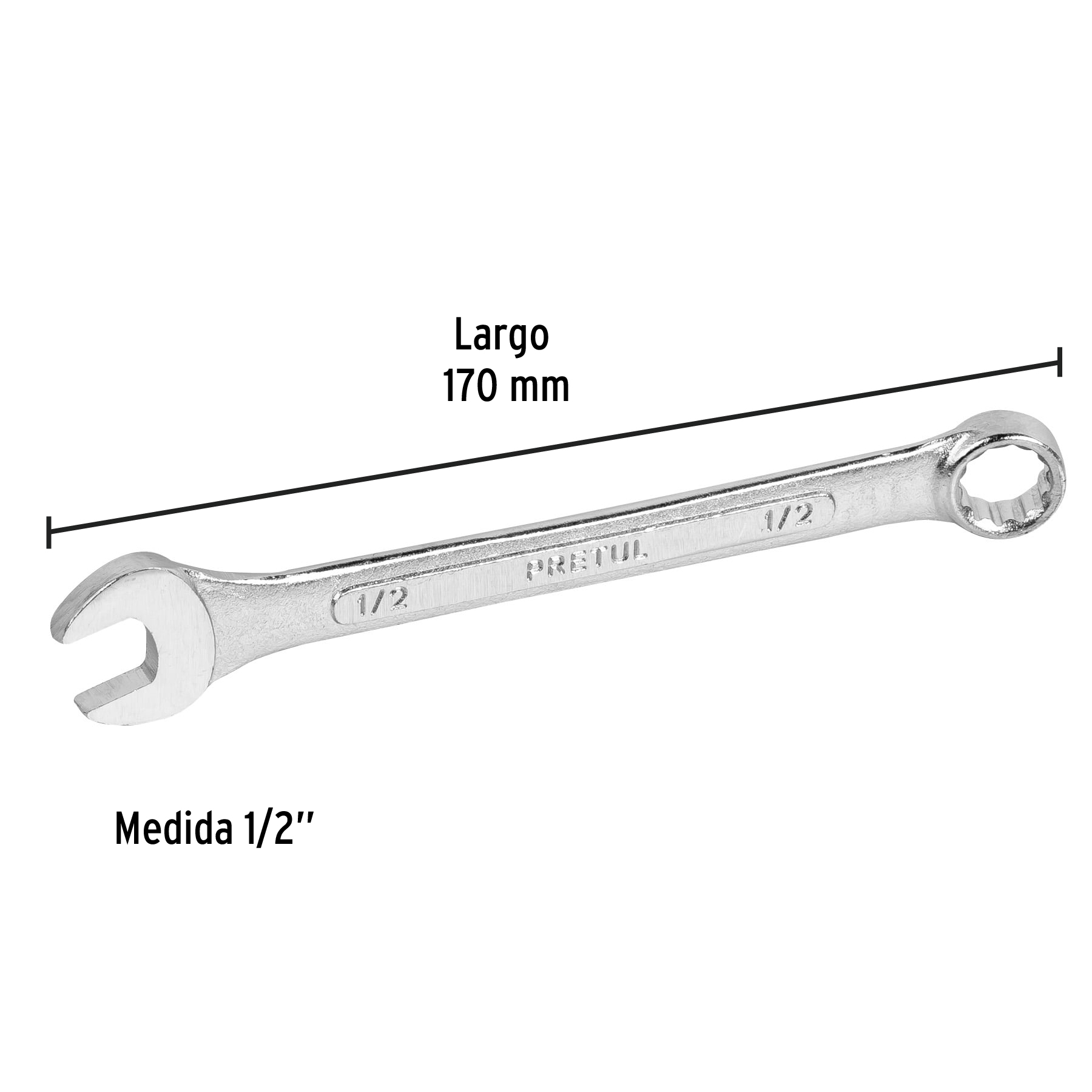Llave combinada, 1/2' x 145 mm, Pretul - LL-2016P / 21884