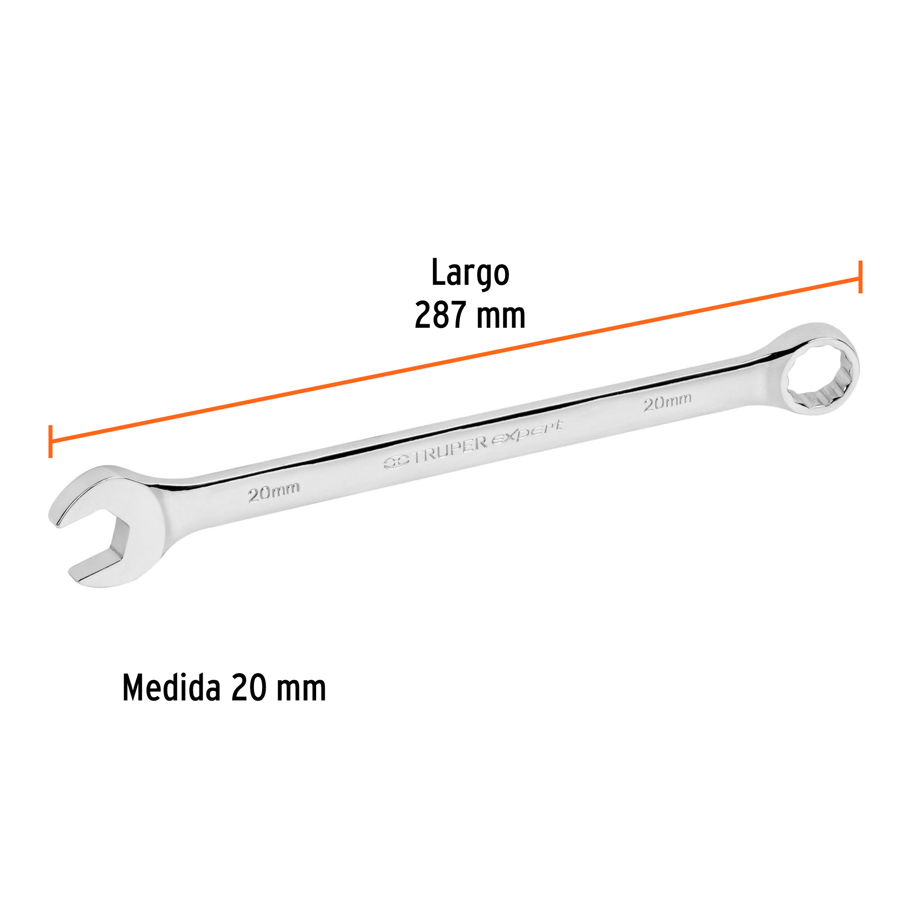 Llave combinada, extralarga, milimétrica, 20 x 287 mm - LL-2020M / 15624