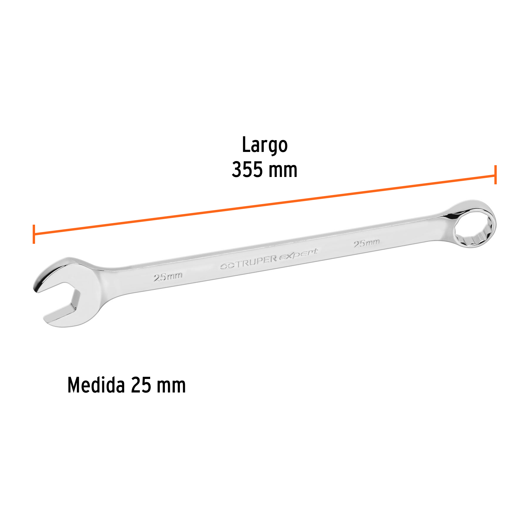 Llave combinada, extralarga, milimétrica, 25 x 355 mm - LL-2025M / 15651