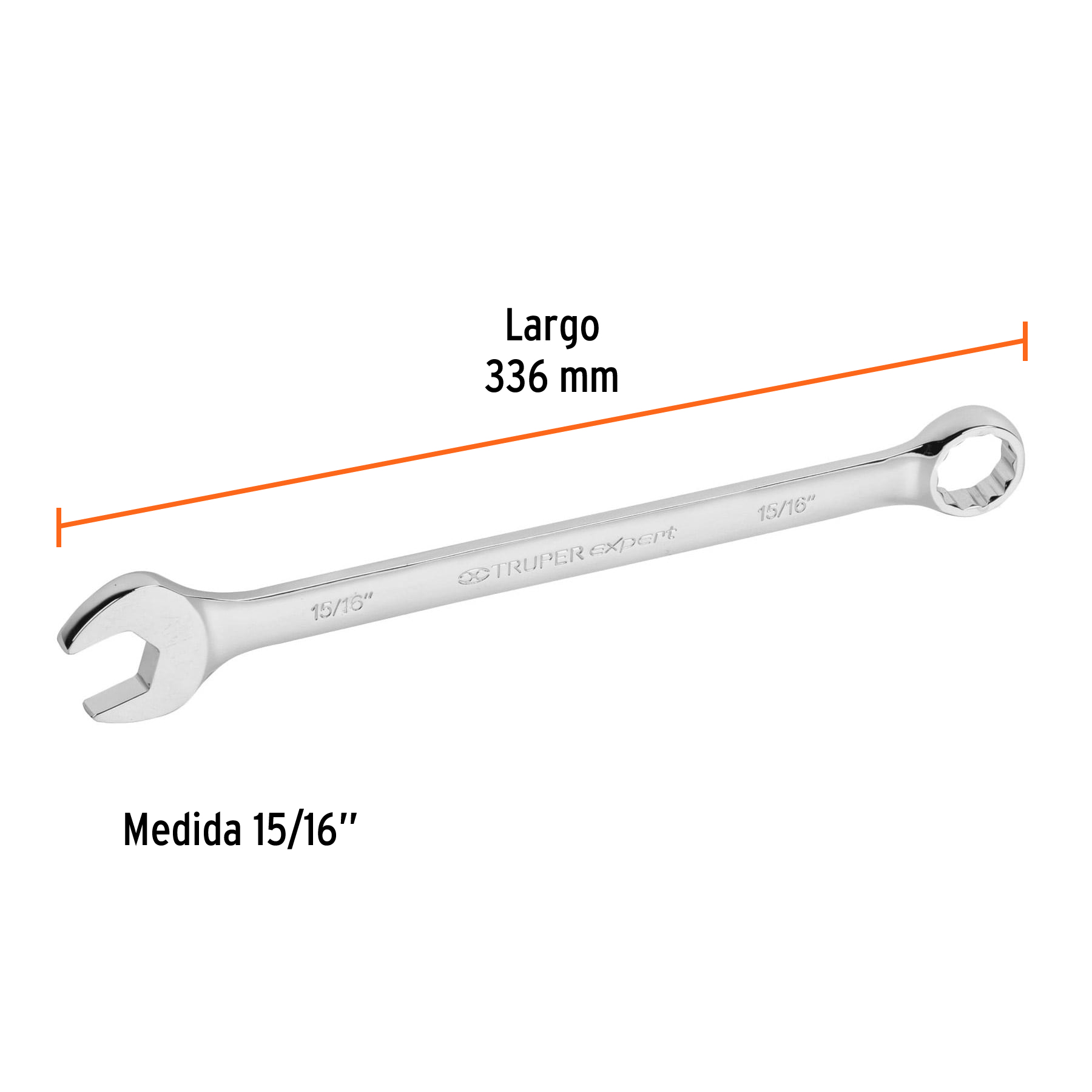 Llave combinada, extralarga, 15/16' x 336 mm - LL-2030 / 15601