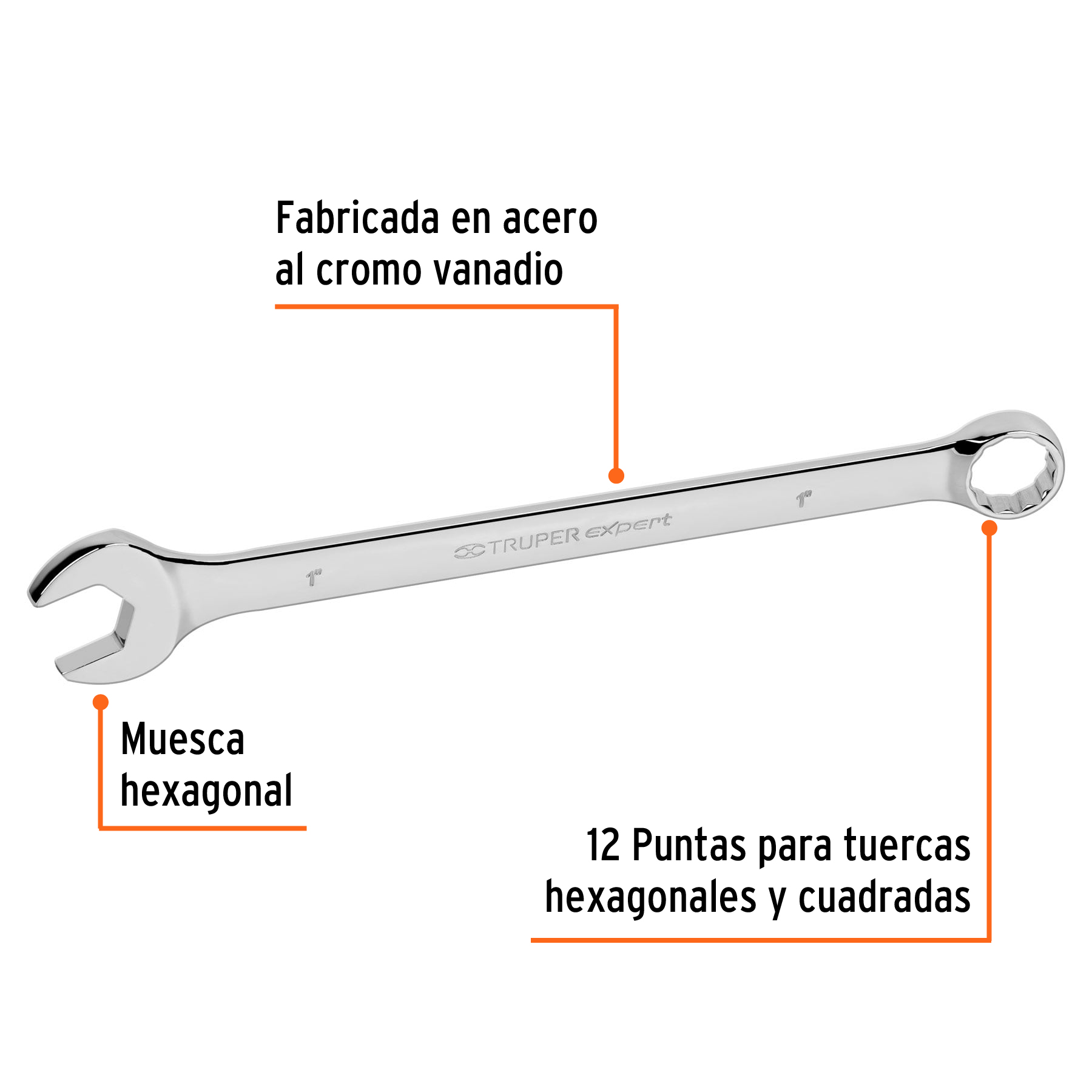 Llave combinada, extralarga, 1' x 355 mm - LL-2032 / 15602