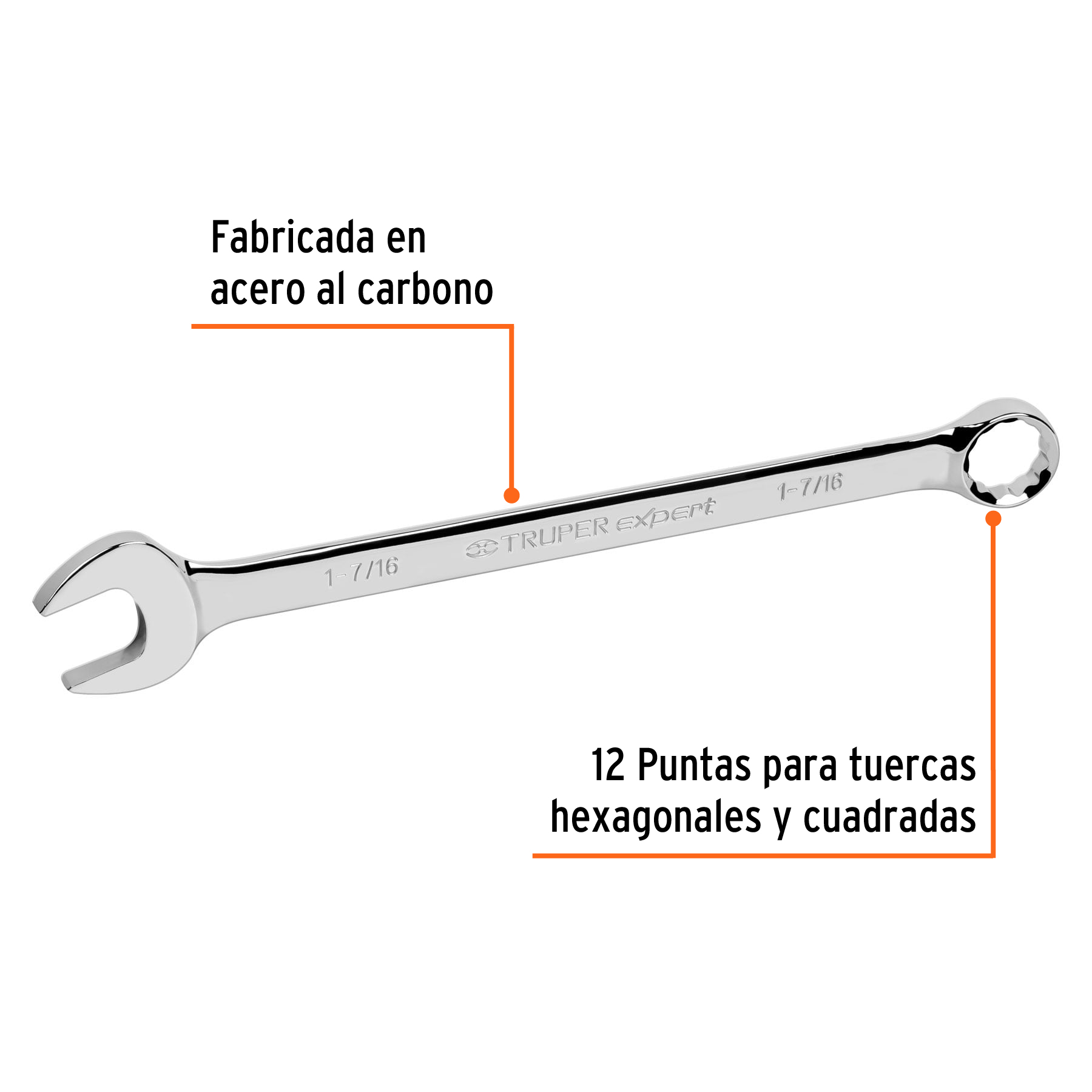 Llave combinada, extralarga, 1-7/16' x 508 mm - LL-2046 / 15608