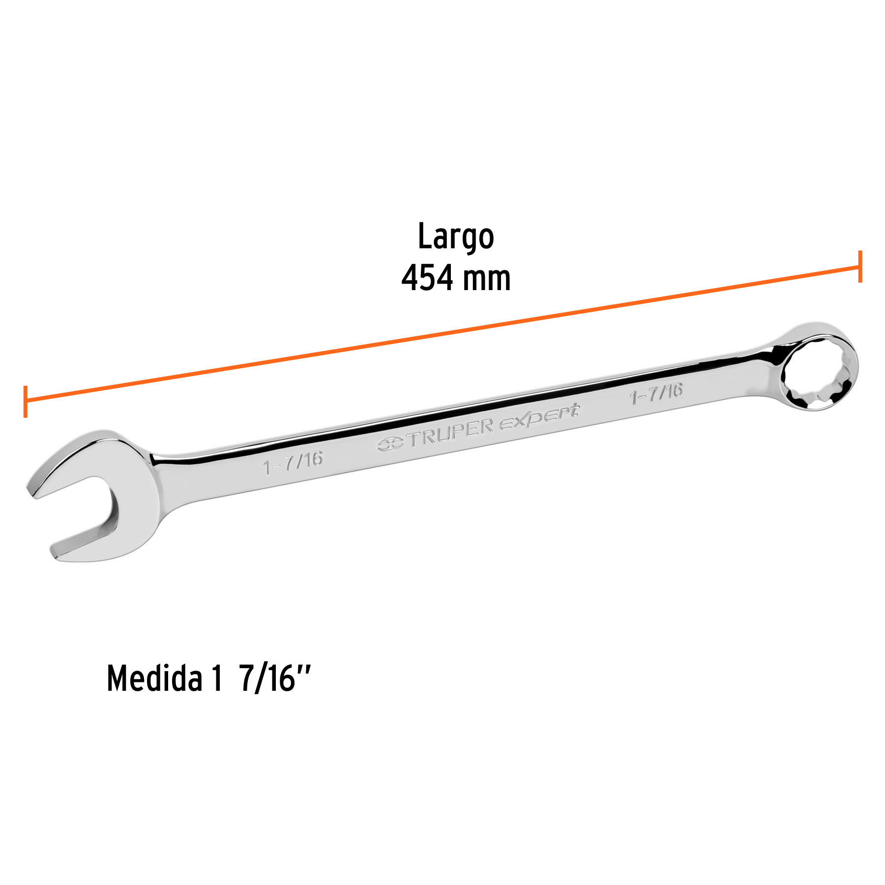 Llave combinada, extralarga, 1-7/16' x 508 mm - LL-2046 / 15608