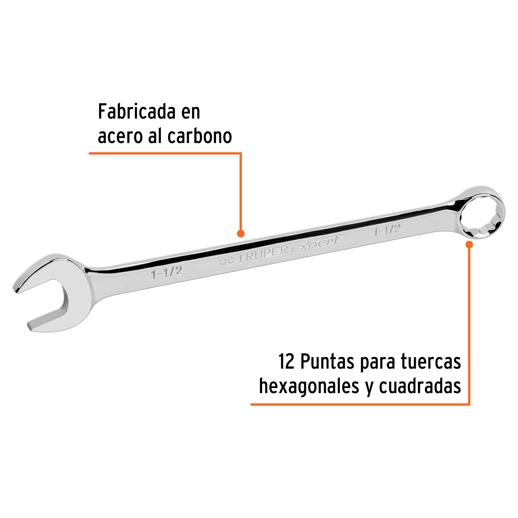 Llave combinada, extralarga, 1-1/2' x 508 mm - LL-2048 / 15609