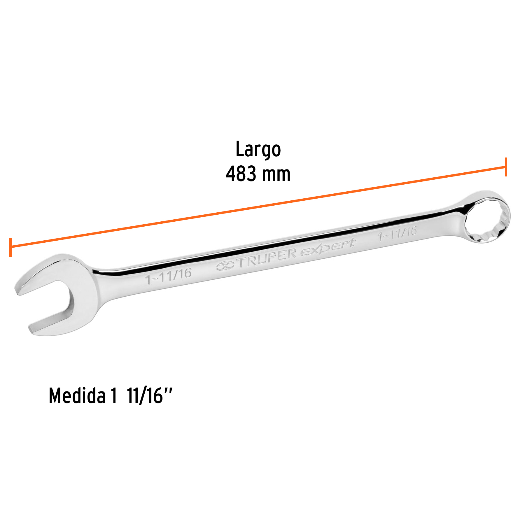 Llave combinada, extralarga, 1-11/16' x 548 mm - LL-2054 / 15632