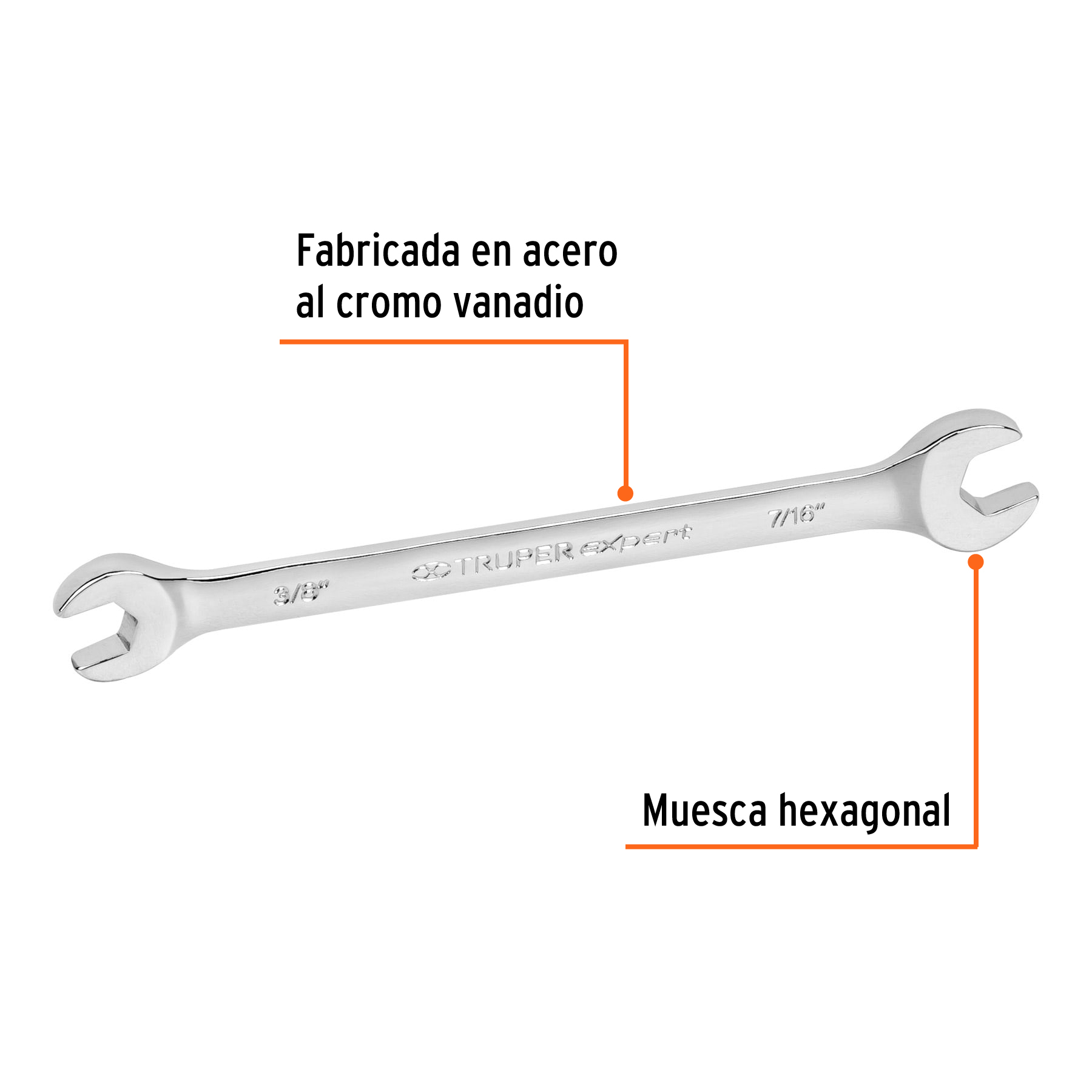 Llave española, 3/8 x 7/16' x 146 mm - LL-3021 / 15684