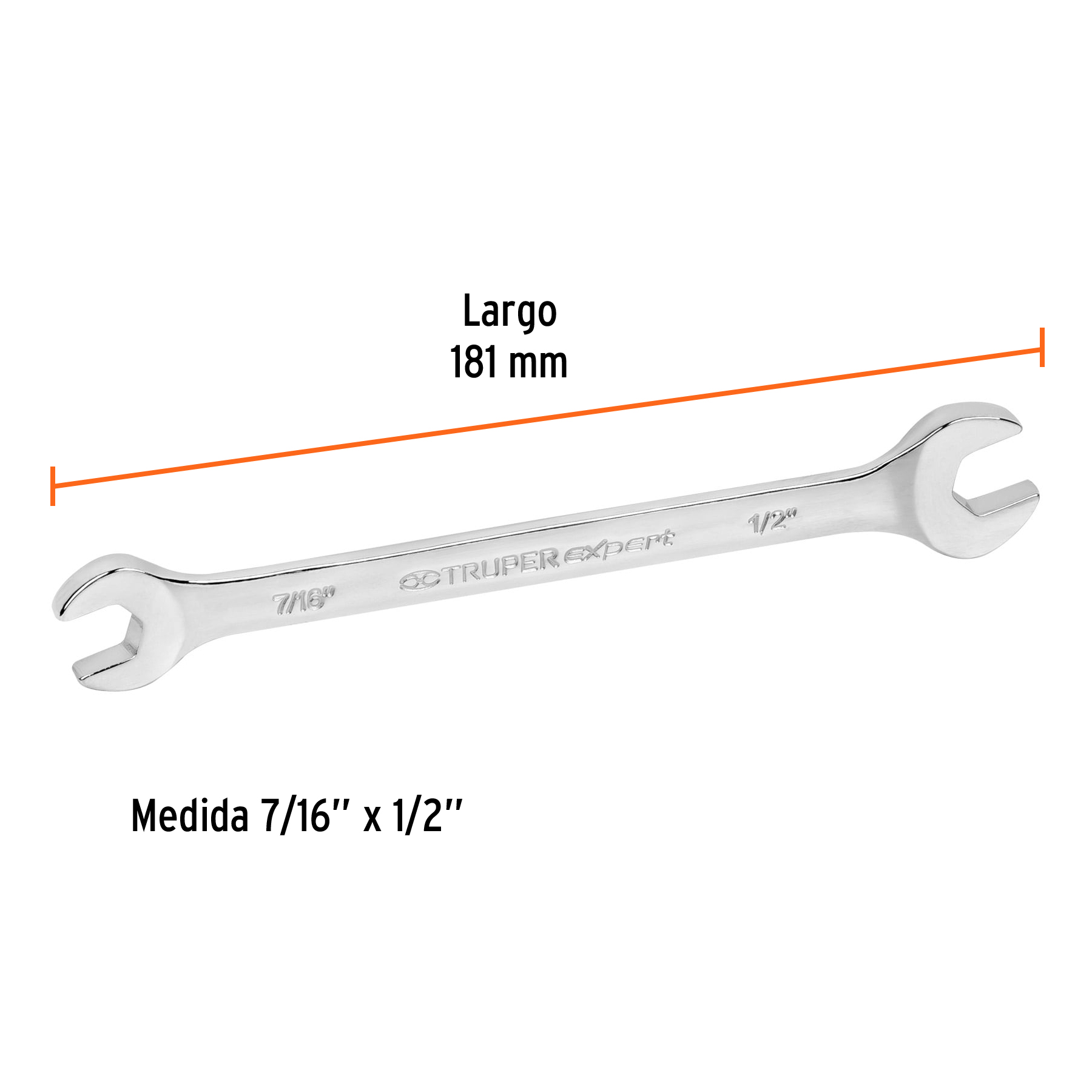 Llave española, 7/16 x 1/2' x 156 mm - LL-3025 / 15686
