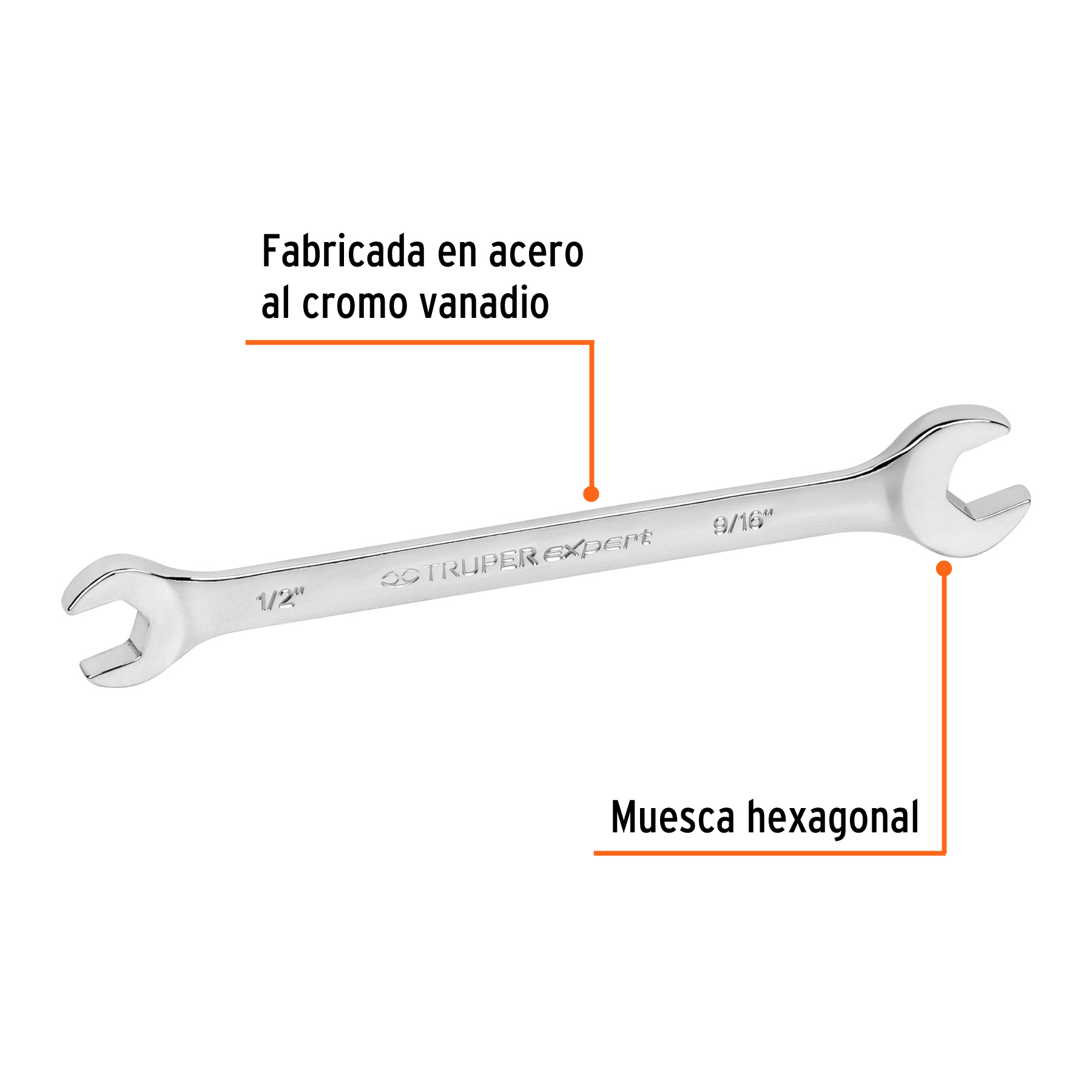 Llave española, 1/2 x 9/16' x 165 mm - LL-3026 / 15688