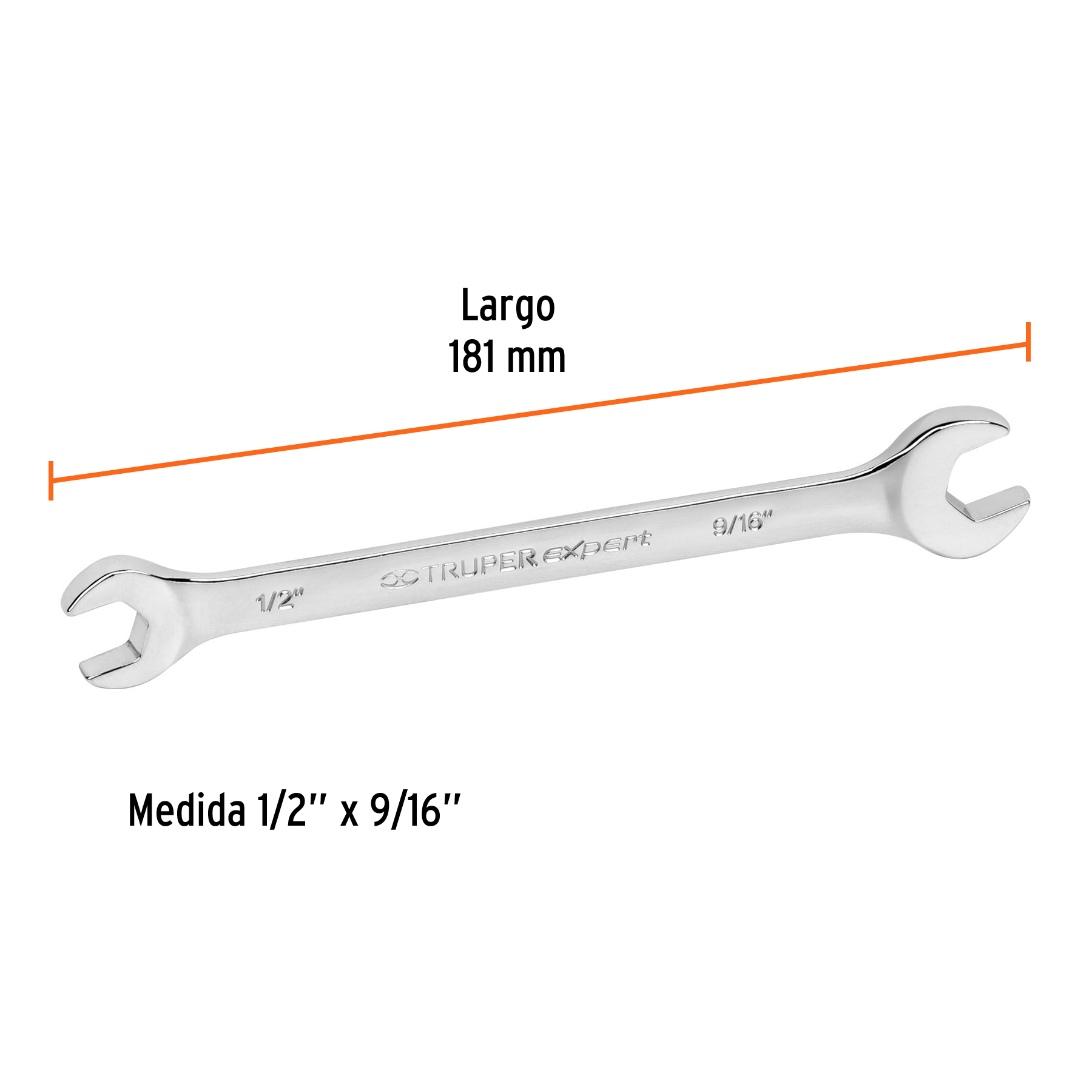 Llave española, 1/2 x 9/16' x 165 mm - LL-3026 / 15688