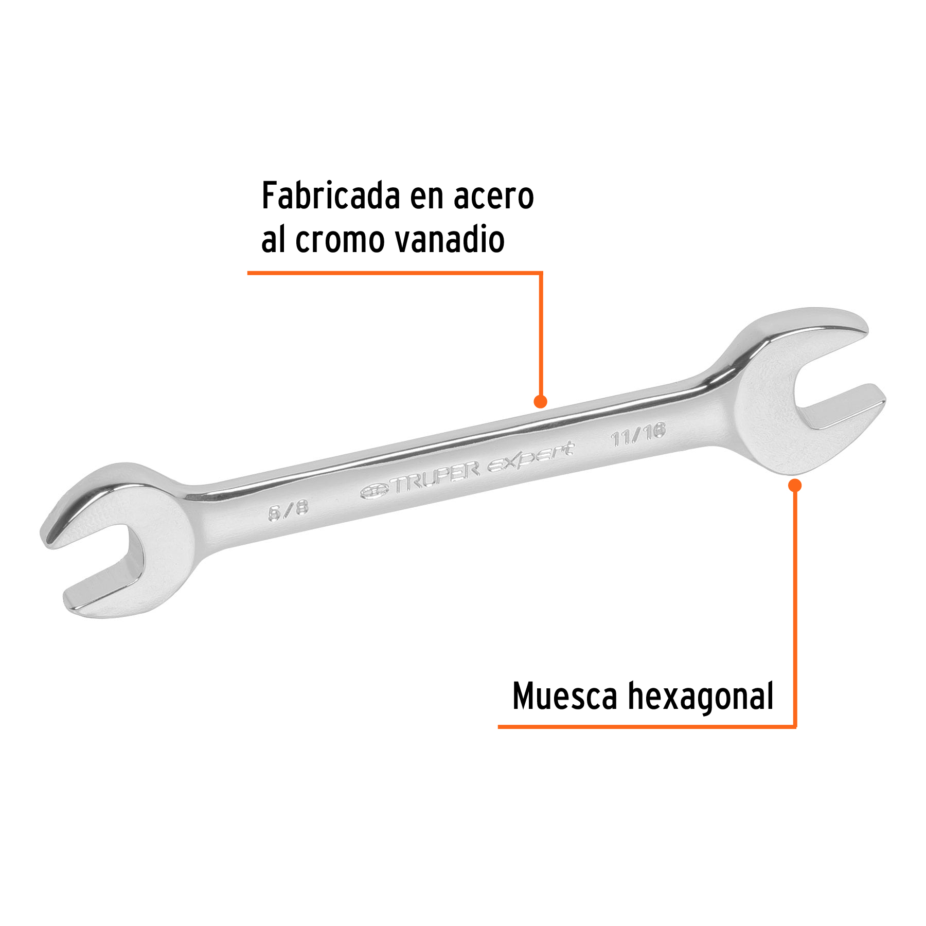 Llave española, 5/8 x 11/16' x 185 mm - LL-3034 / 15694