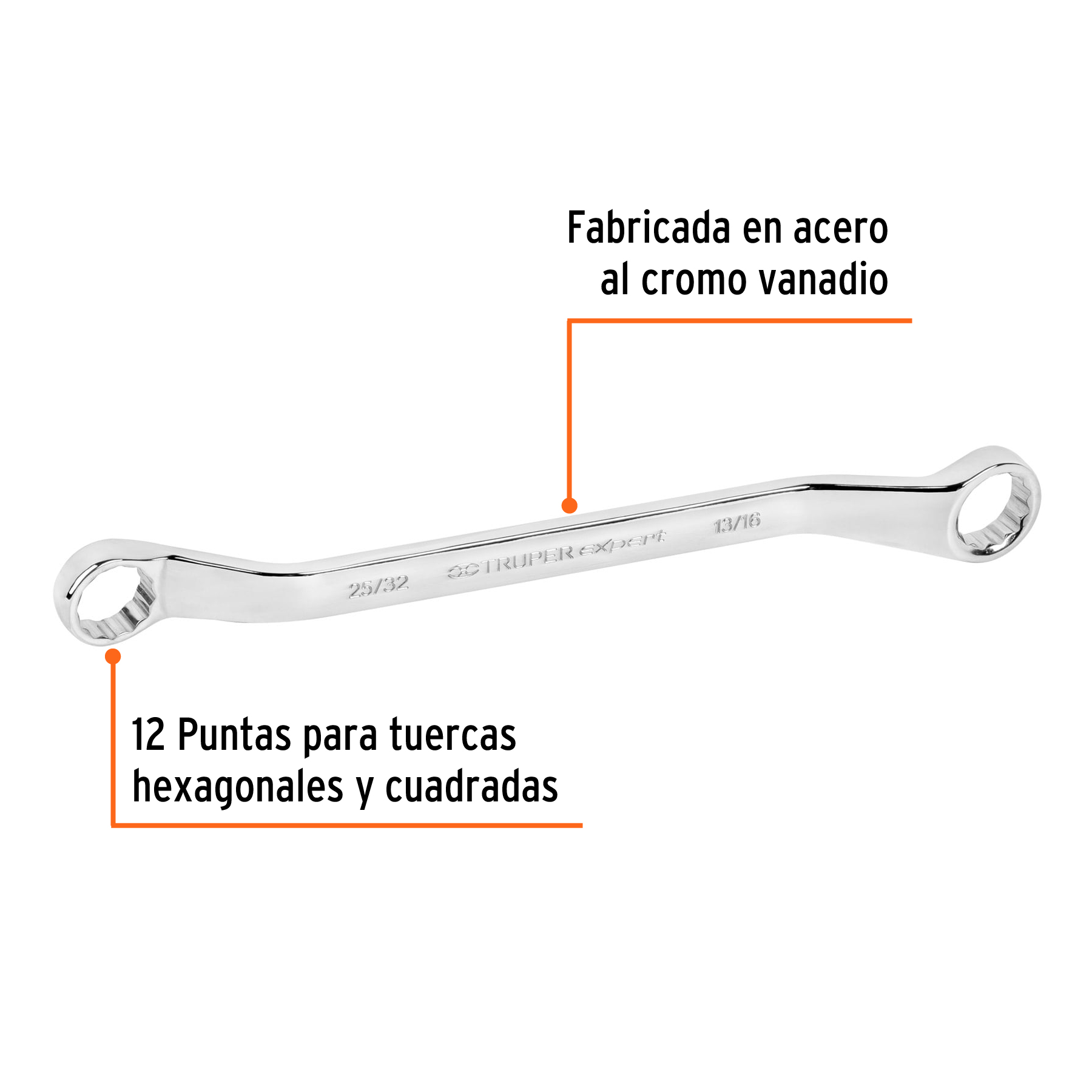 Llave de estrías, 25/32 x 13/16' x 291mm - LL-8183 / 15755