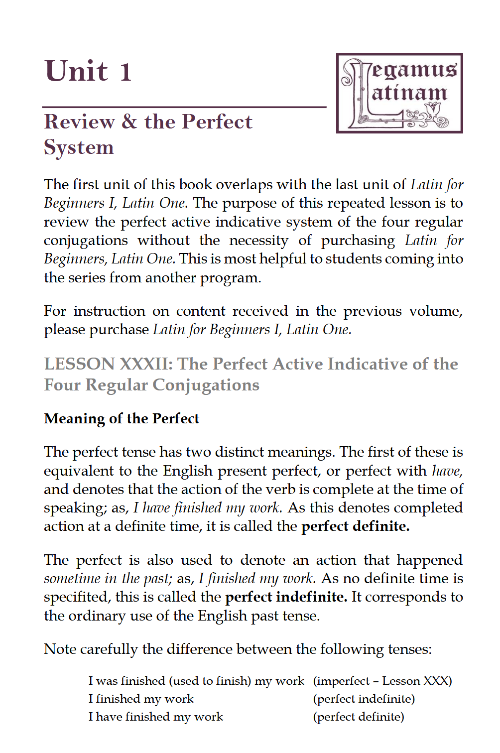 Latin for Beginners II: LATIN TWO Latin for Beginners II: LATIN TWO