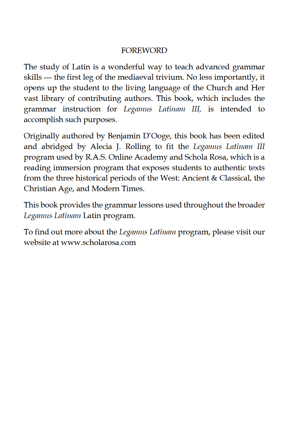 Latin for Beginners III: LATIN THREE