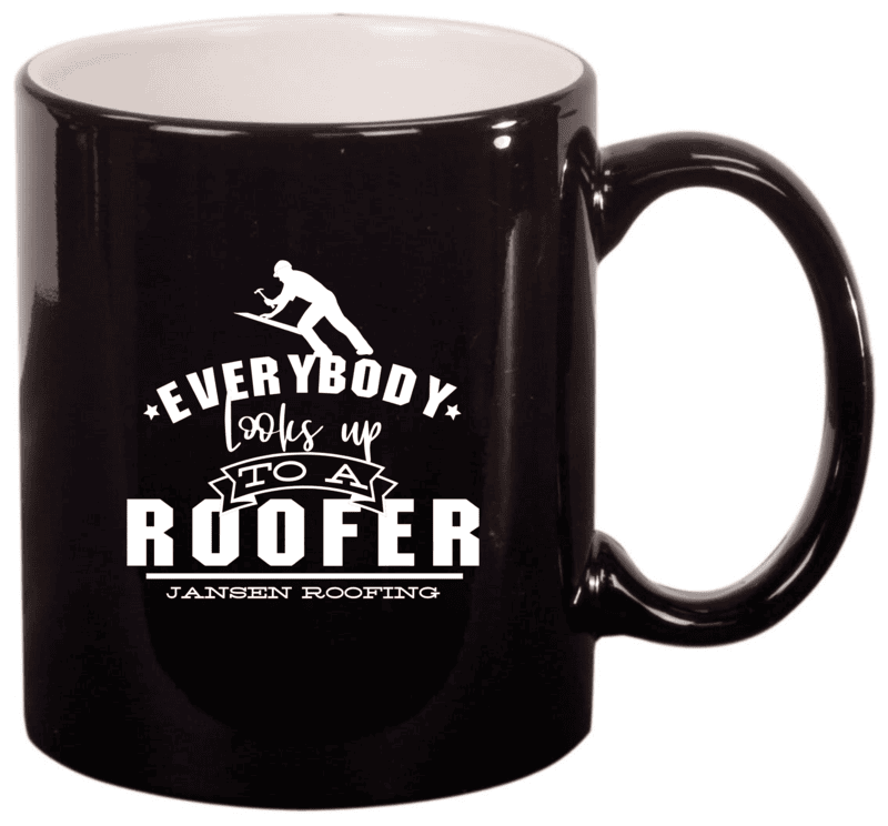 Personalized 11 oz. Black Ceramic Round LazerMug - Box of 36